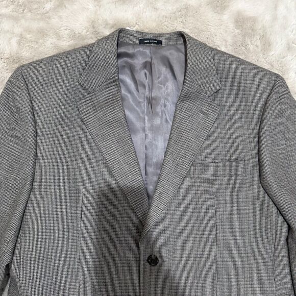 Lauren Ralph Lauren Men’s Houndstooth‎ Blazer 44S 100% Lambswool Gray Sport Coat - Picture 7 of 10